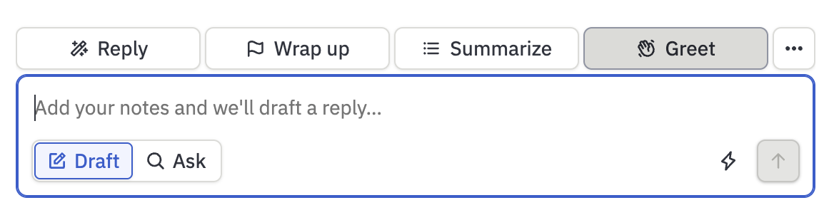 Screenshot of greet button in the user interface